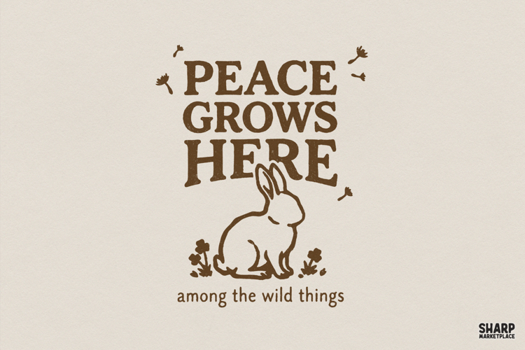 Peace Grows Here PNG, Bunny Nature Shirt Design, Floral