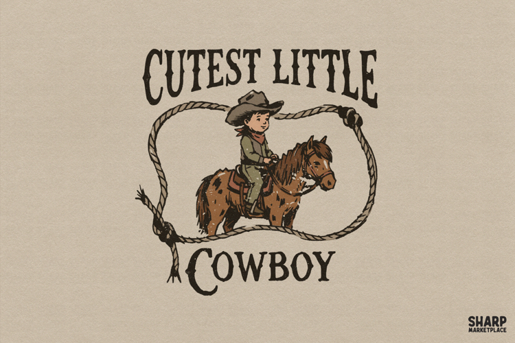 Cutest Little Cowboy, Western PNG For Trendy Shirt PNG,