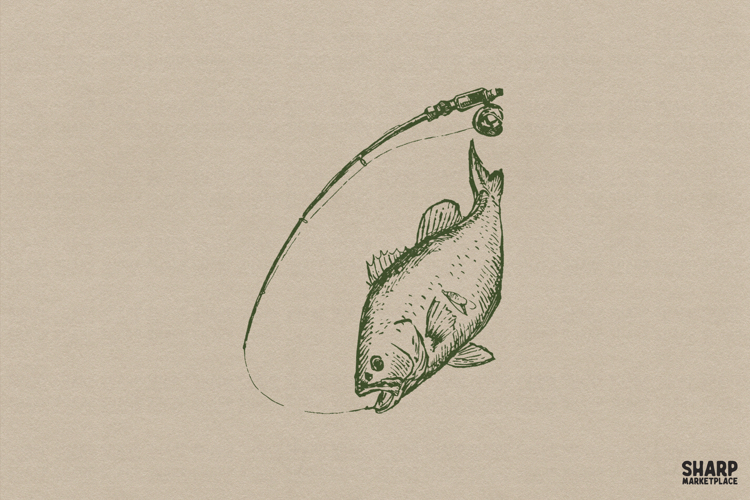Vintage Bass Fishing Line Art, Shirt Png Hunting Png