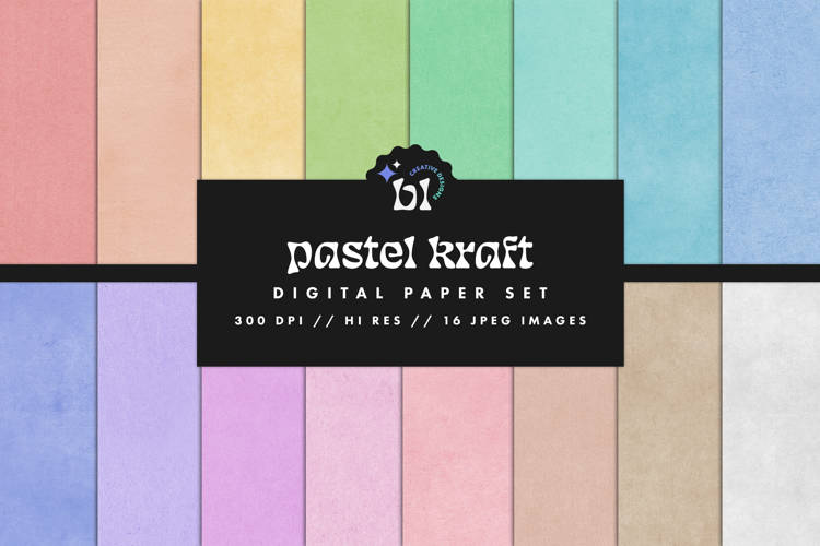 Pastel Kraft Seamless Textures - 16 JPEG Paper Textures