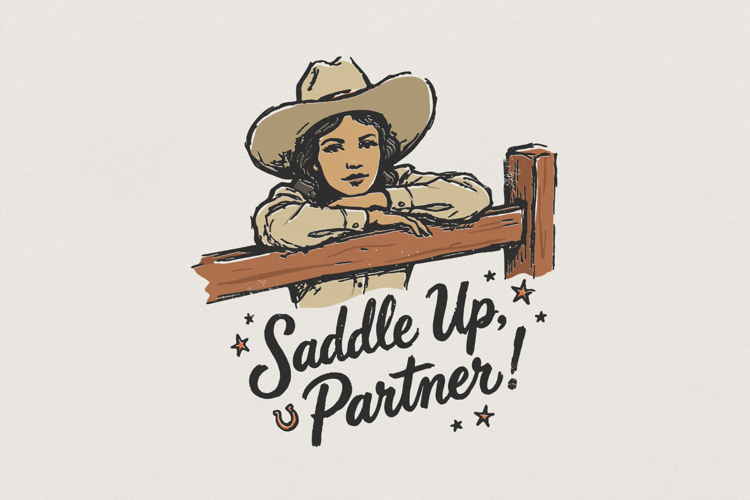 Saddle Up, Partner! PNG, Western Cowgirl Shirt PNG, Vintage