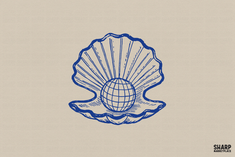 Coastal Shell Globe PNG, PNG Designs, Summer PNG, Vintage