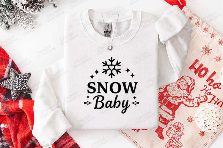 Snow Baby Winter SVG - Snowflake Christmas Sweatshirt Design