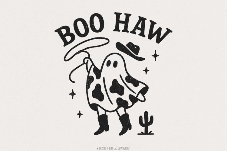 Boo Haw PNG, Cowboy Ghost png, Halloween png, Funny example image 1
