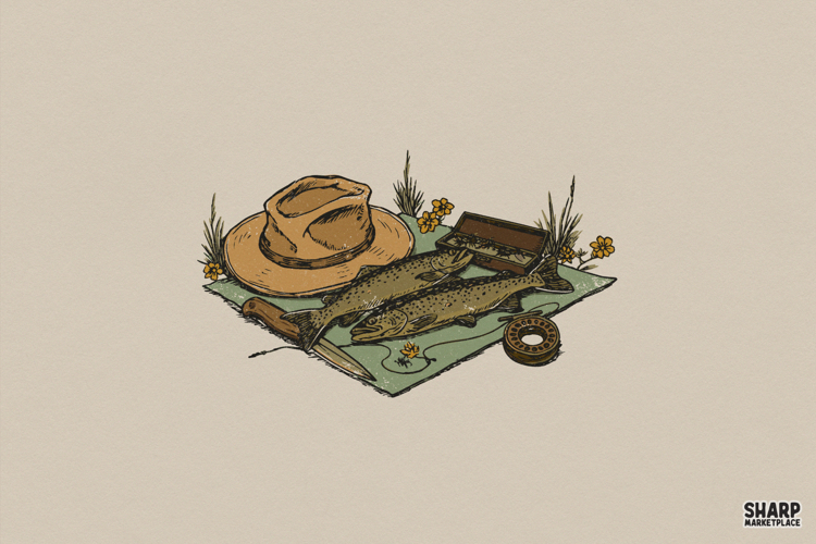 Vintage Fly Fishing Gear PNG, Summer PNG, Trendy PNG, Shirt