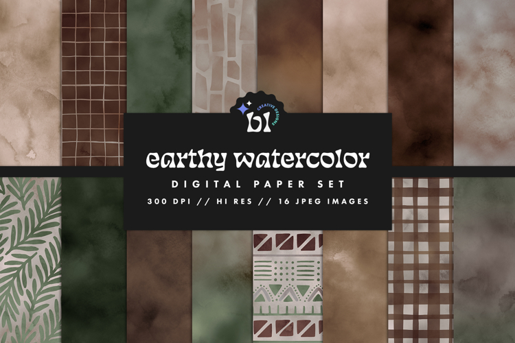 Earthy Watercolor Seamless Textures
