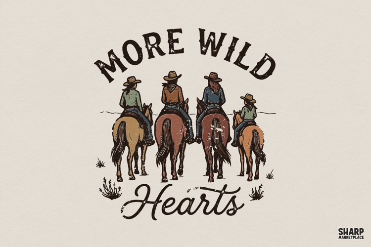 More Wild Hearts PNG, Cowgirl Western Shirt Design,