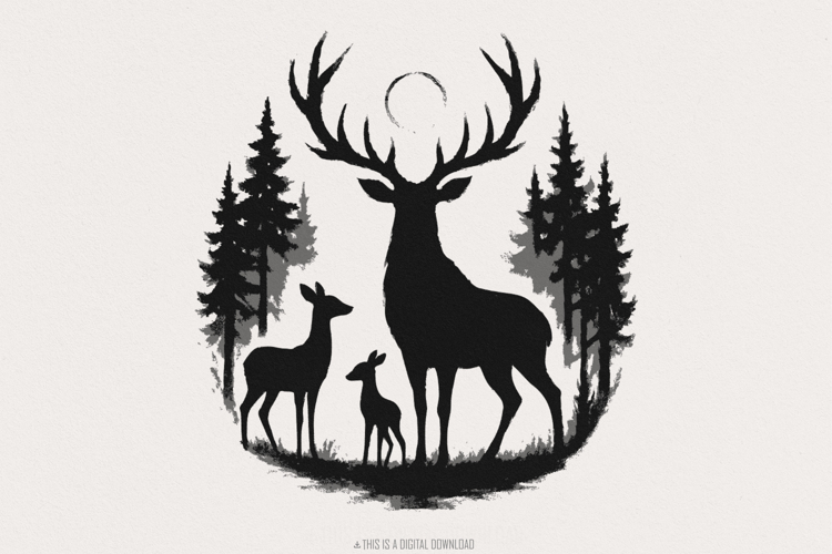 Stag Silhouette Image 17