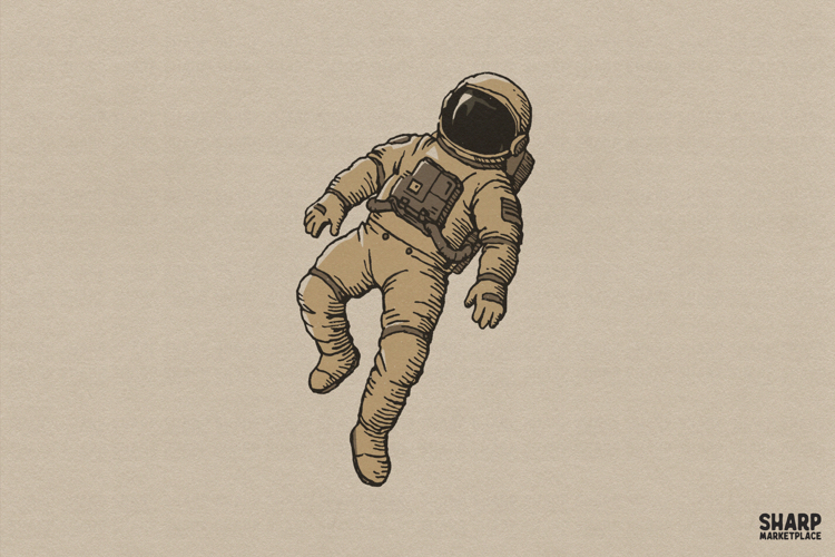 Vintage Astronaut Illustration  Image 3