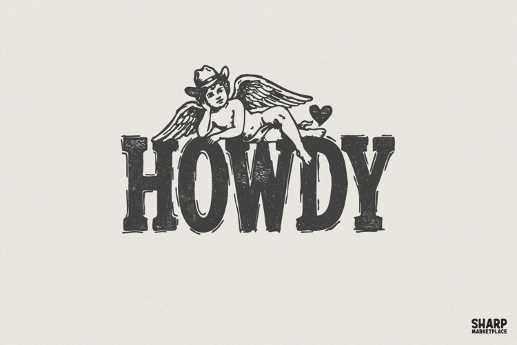 Howdy PNG Western Angel Shirt, Vintage Cowgirl Aesthetic,