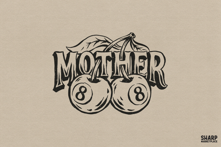 Mother Tattoo Flash Style Cherry 8 Ball Illustration Trendy