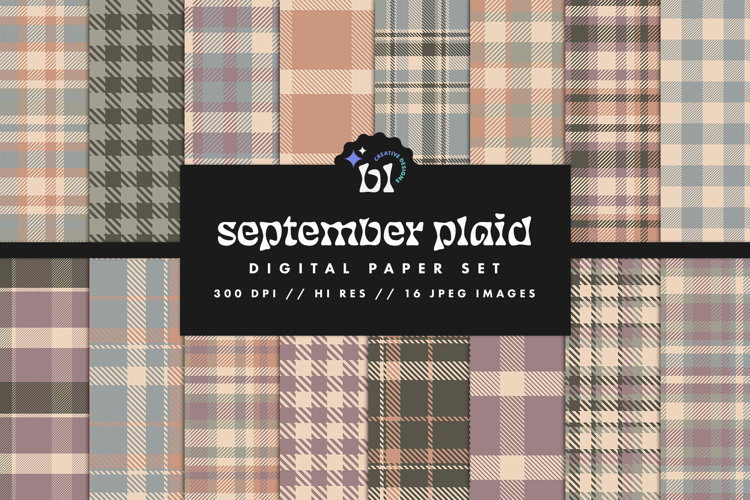 16 September Plaid Seamless Patterns