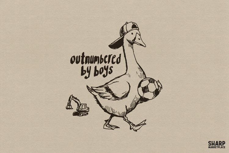 Outnumbered By Boys, Funny Goose PNG For Boy Mom Life,