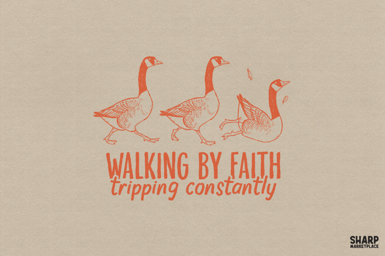 Walking By Faith Tripping Constantly, Christian PNG With
