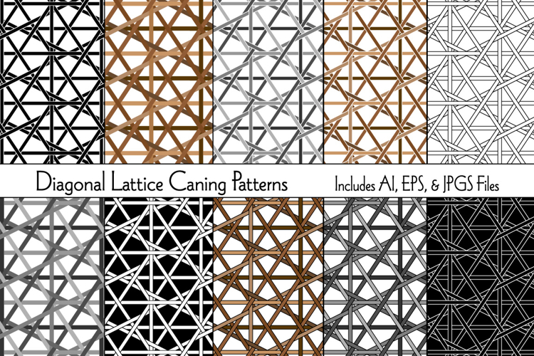 Diagonal Lattice Caning Patterns