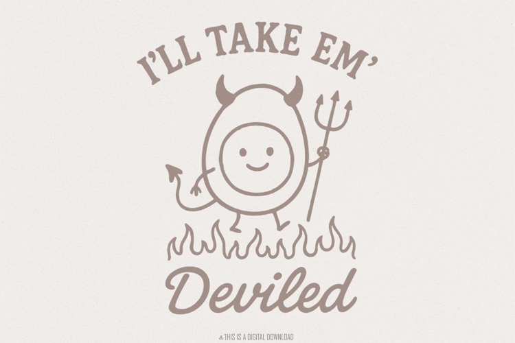 I’ll Take Em’ Deviled PNG, Cute Devil Egg Digital Download, example image 1