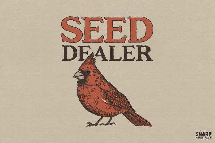 Seed Dealer Funny Cardinal Bird Graphic, Retro Spring