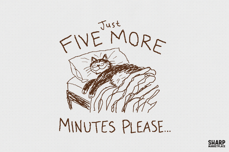 Just Five More Minutes Please PNG Designs, Trendy Cat Shirt example image 1