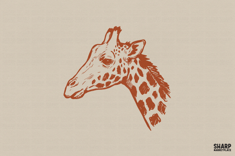 Giraffe Head Trendy Shirt Sublimation, Minimal Safari