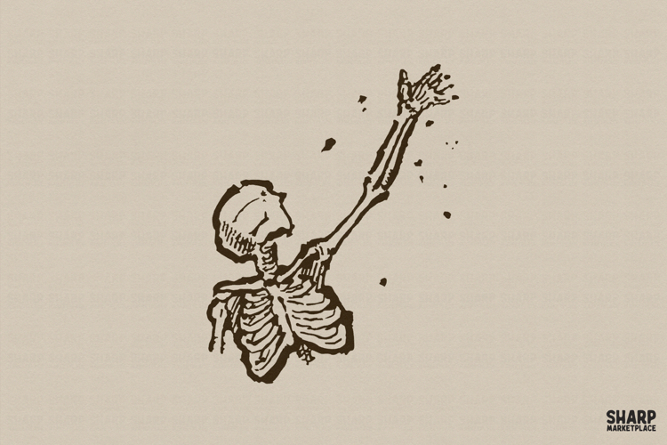Skeleton Torch PNG, Halloween PNG, Trendy PNG, Vintage Dark