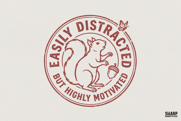 Easily Distracted But Highly Motivated PNG, Squirrel