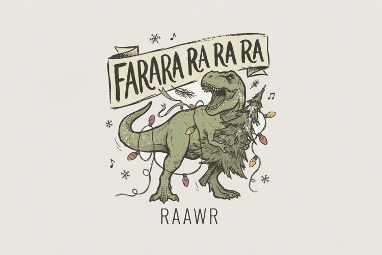 Farara Ra Ra Ra Ra Ra Ra Dinosaur PNG, Funny Christmas T