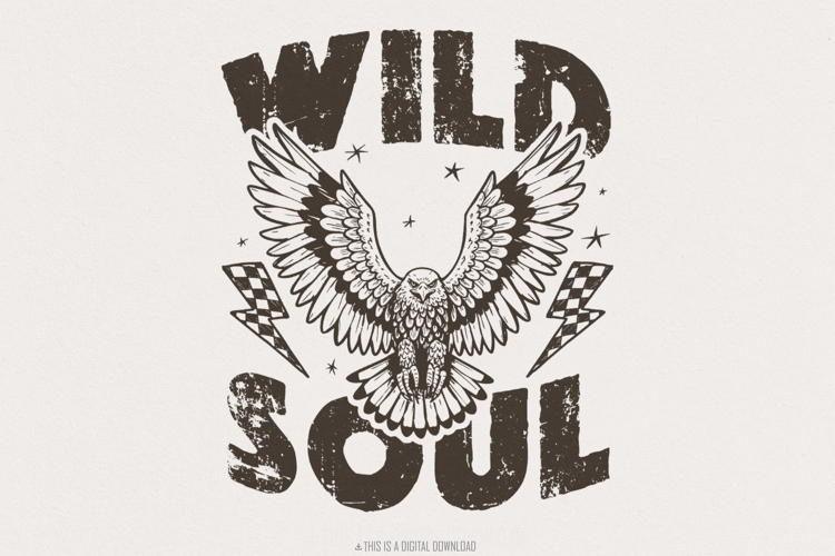Wild Soul Png, Sublimation Design, Grunge Png, Biker Png,