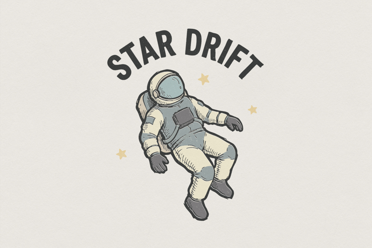 Star Drift PNG Astronaut, Space Shirt PNG, Cosmic Art Tee,