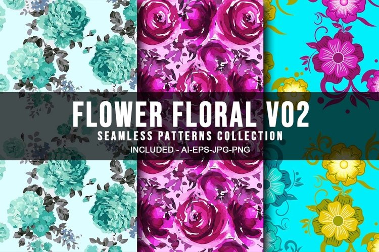Flower Floral V2 Seamless Patterns Collection