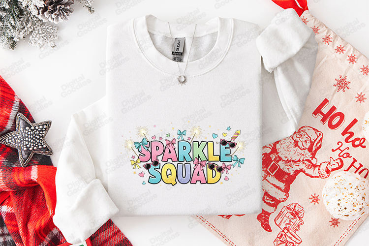Sparkle Squad SVG - Colorful Pastel New Year Cut File