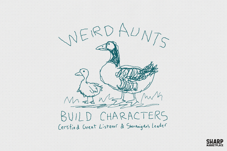 Weird Aunts Build Characters PNG, Funny Goose Duck Shirt, example image 1