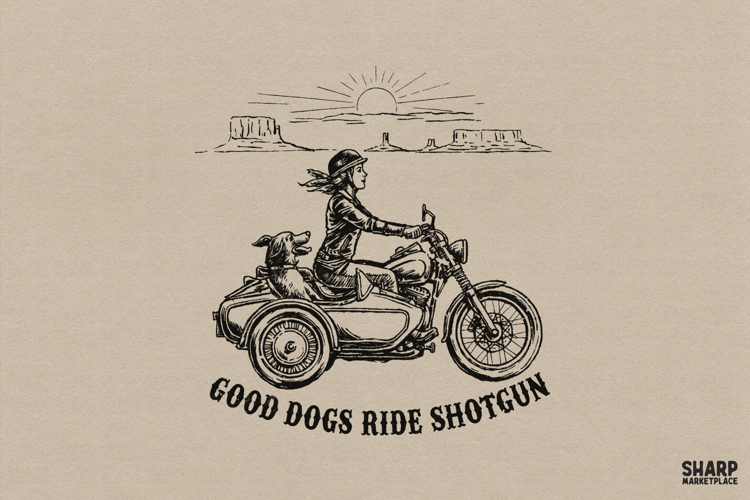 Good Dogs Ride Shotgun Western PNG For Funny PNG Dog Lover