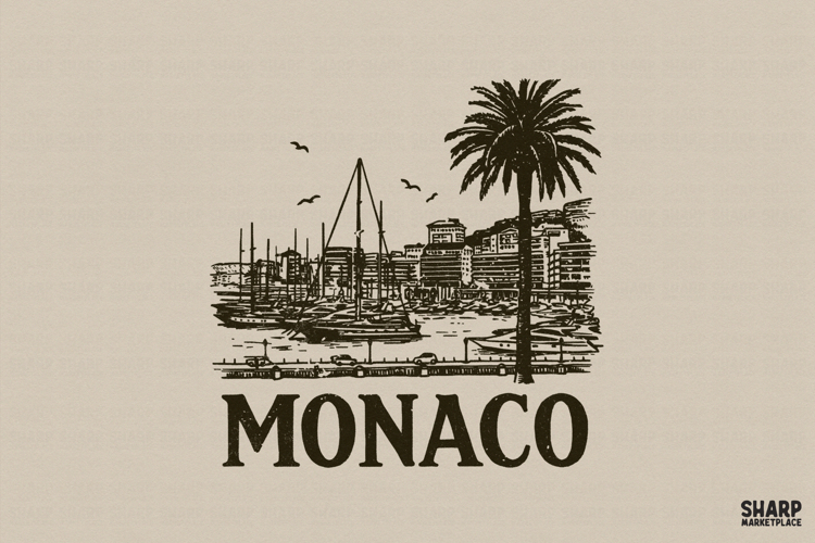 Monaco Marina Skyline, Summer PNG, Trendy PNG, Beach PNG,