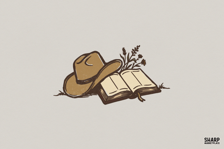 Cowgirl Book PNG, PNG Designs, Western PNG, Open Book and
