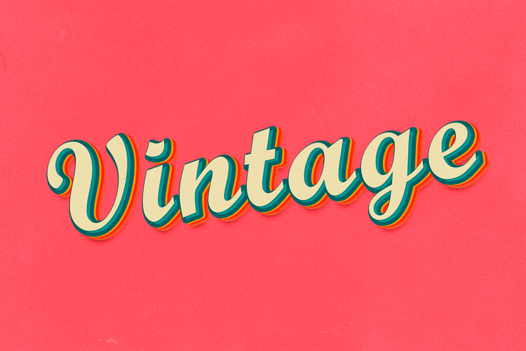 Vintage 3D Text Effect PSD File