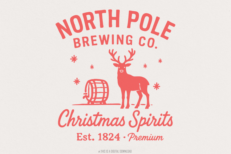 North Pole Brewing Co. Christmas Spirits PNG, Reindeer