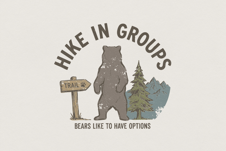 Hike In Groups PNG, Bears Like To Have Options, Funny Bear