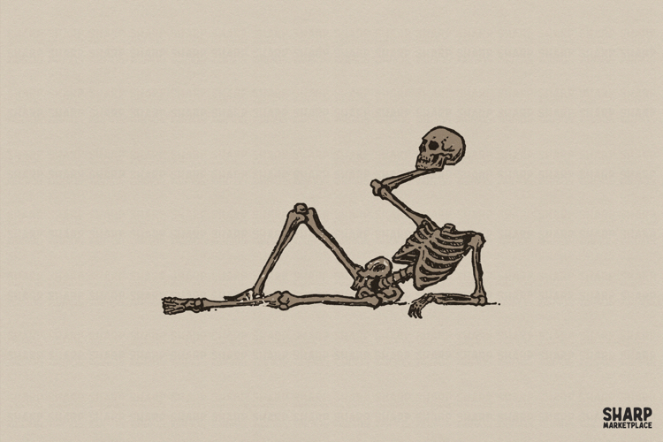 Lounging Skeleton, Halloween PNG, Trendy PNG, Shirt PNG,
