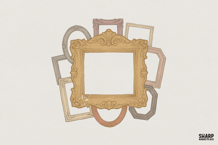 Vintage Ornate Frames PNG, Gallery Wall Design, Antique