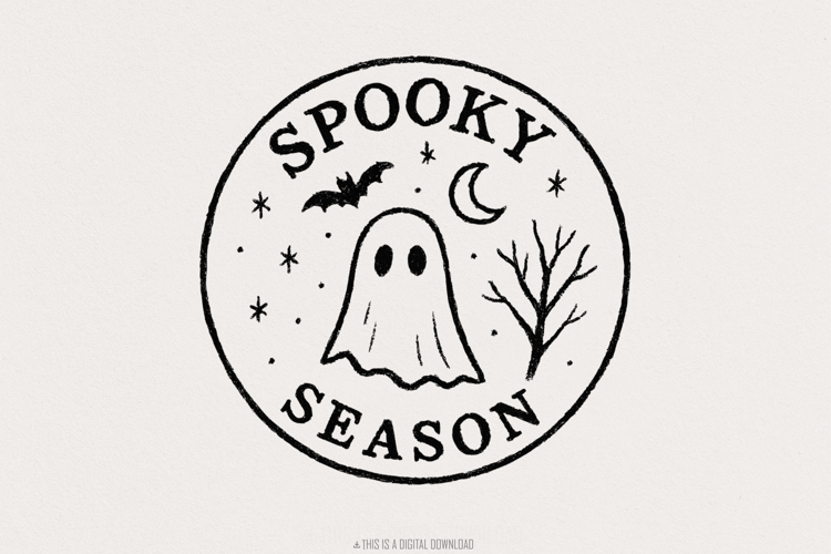 Spooky Season PNG, Retro Halloween Ghost PNG, Cute Ghost