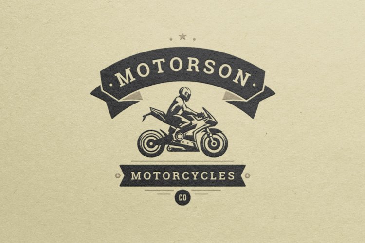 Motorcycle club retro logotype
