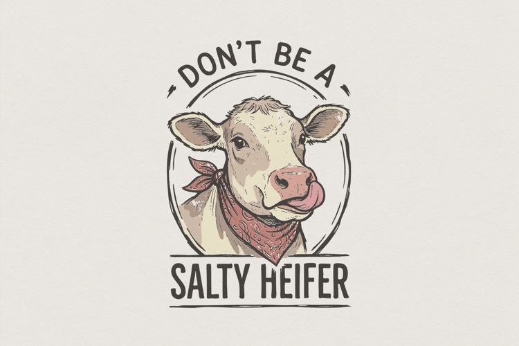 Dont Be A Salty Heifer PNG, Funny Cow Shirt PNG, Farm