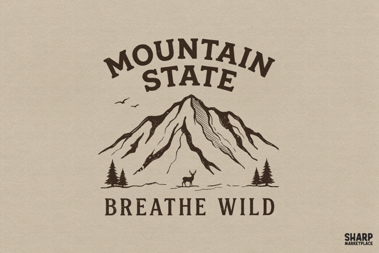 Mountain State Breathe Wild Alpine Deer Landscape With Png