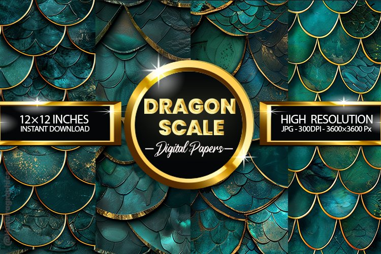 Dragon Scale Digital Papers - 04 Variations