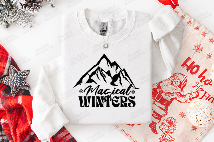 Magical Winters SVG - Christmas Mountain Snow Day Cut File