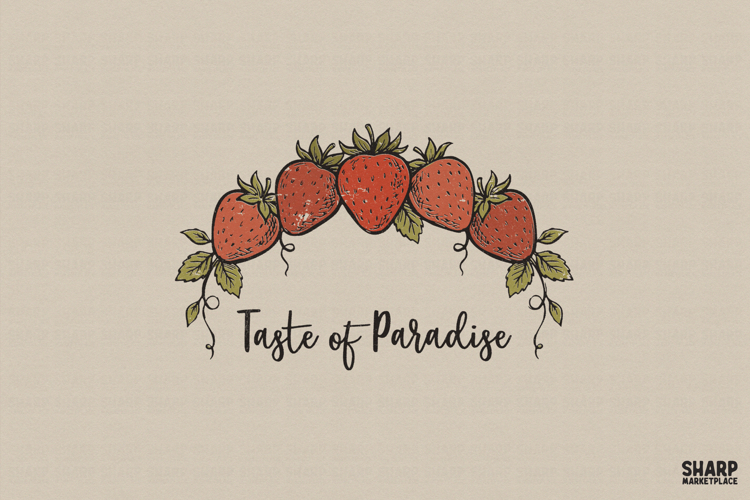 Taste Of Paradise PNG, Summer PNG, Trendy PNG, Strawberry