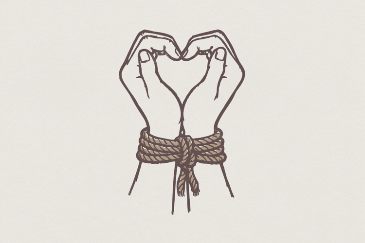 Bound by Love PNG, Romantic Line Art Printable, Couple