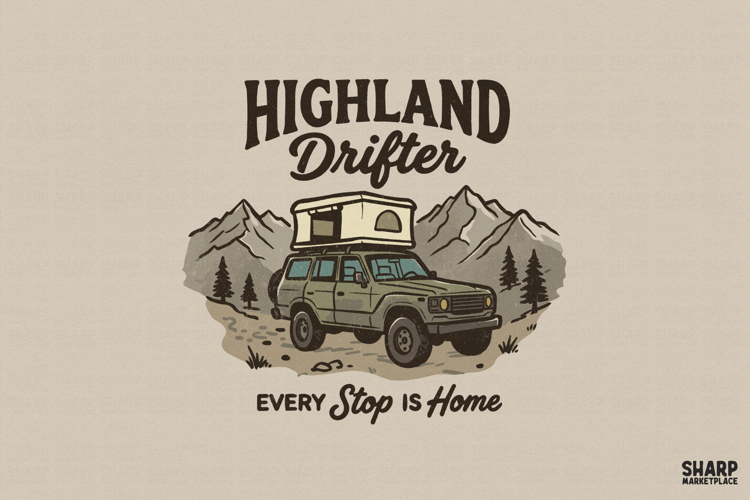 Highland Drifter Every Stop Is Home Western PNG, Cars PNG,