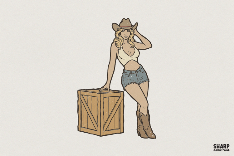 Sexy Cowgirl PNG, Western Girl Digital Download, Country