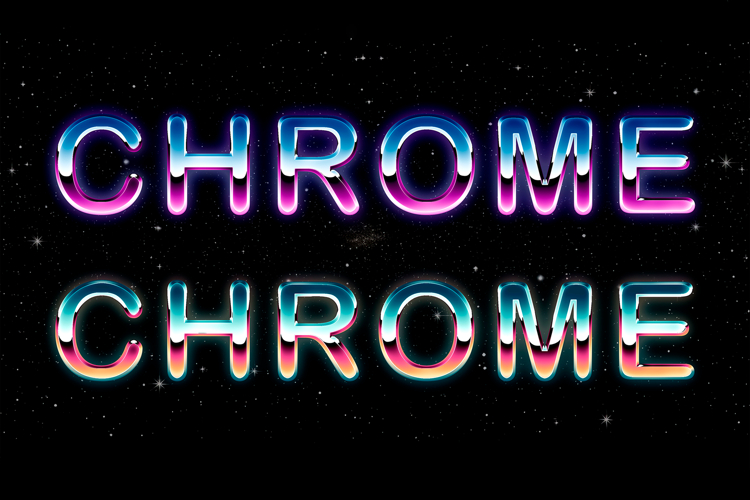 Colorful Chrome Text Effect PSD File